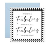 Favoloso biglietto di auguri di compleanno per donna, semplice biglietto di auguri bianco nero per la sua amica, mamma, sorella, moglie, nonna, bestie, migliore amica, donna adulta, viene fornito con