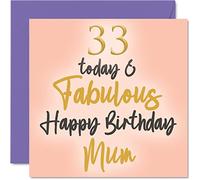 Favoloso biglietto di auguri il 33° compleanno la mamma 33 oggi e favoloso biglietto di auguri mamma da figlia figlio mamma compleanno 145mm regalo mamma mamma mamma