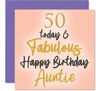 Favoloso biglietto di auguri il 50° compleanno zia, 50 Today & Fabulous