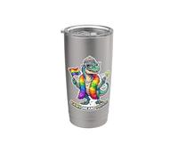Favoloso Rainbow Pride-o-Saurus Rex Bicchiere termico in acciaio inox doppia parete