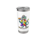 Favoloso Rainbow Pride-o-Saurus Rex Bicchiere termico in acciaio inox doppia parete