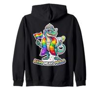 Favoloso Rainbow Pride-o-Saurus Rex Felpa con Cappuccio