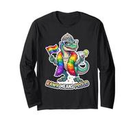 Favoloso Rainbow Pride-o-Saurus Rex Maglia a Manica