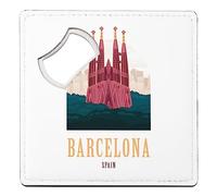 Favoloso sottobicchiere apribottiglie Barcellona Spagna Illustrazione Sagrada Familia Viaggio Vacanze 1 unità (92 x 92 mm)