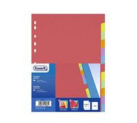 Favorit 100204882 Divisori a Foratura Universale per Raccoglitori ad Anelli con 12 Tacche Neutre Colorate Personalizzabili, Formato Interno A4, in Cartoncino da 225 g/m²