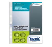 FAVORIT - 100460019 - Buste forate Special PP - Superior - liscio - 15 x 21 cm - trasparente - Favorit - conf. 25 pezzi - 50983 - Conf. da 1 Pz. - 100460019