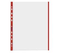 Buste forate con banda colorata - Linear - buccia - 21x29,7 cm - rosso - Favorit - conf. 10 pezzi