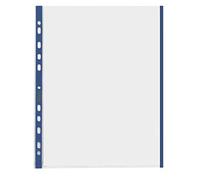 10 BUSTE FORATE 21x29.7cm C/BANDA COLORE BLU 01/0165