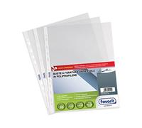 Favorit 100460056 - Buste Foratura Universale 50 Buste, 22 x 30 cm , Trasparente