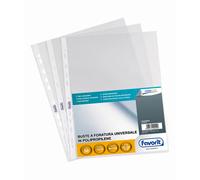 FAVORIT - 100460066 - Buste forate Special PP - Linear - buccia - 23 x 33 cm - trasparente - Favorit - conf. 50 pezzi - 39408 - Conf. da 1 Pz. - 100460066