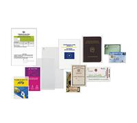 Favorit 100460083 Buste Trasparenti con Apertura a U, Formato Interno 6 x 10 cm, Finitura Liscia Trasparente, Possono Contenere Documenti Vari, per Scuola Ufficio Casa, Confezione da 25 Pezzi