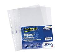 Buste forate L'Originale - Top - liscio - 22x30 cm - trasparente - Favorit - conf. 25 pezzi