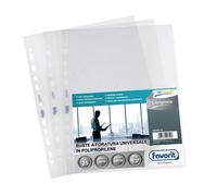 FAVORIT - 100460119 - Buste forate L'Originale - Top - liscio - 30 x 42 cm (libro) - trasparente - Favorit - conf. 10 pezzi - 80577 - Conf. da 1 Pz. - 100460119