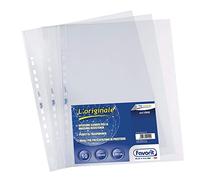 Buste forate L'Originale - Top - liscio - 30x42 cm (libro) - trasparente - Favorit - conf. 10 pezzi