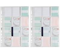 Favorit 100460130 Buste Foratura Universale Porta Matrici Assegni, Formato Interno 7.5 x 6.2 (x10) cm, Finitura Liscia, 11 Tasche Apertura dall'Alto, Confezione da 20 Pezzi, Trasparenti