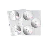Favorit 100460140 Buste Foratura Universale Porta CD/DVD, Formato Interno Diametro 12(x3) cm, Finitura Liscia Trasparente, 3 Tasche, Sistema di Trattenimento Contenuto, Confezione da 10 Pezzi