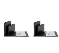 Favorit 100460393 Raccoglitore Pvc Formato Interno 30X22 cm 2 Anelli Diametro 25 mm, Nero (Confezione da 2)