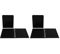 Favorit 100460403 Raccoglitore Formato Interno 15 x 21 cm, 4 Anelli Diametro 25 mm, Nero (Confezione da 2)