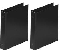 Favorit 100460442 Raccoglitore Formato Interno 22 x 30 cm, 4 Anelli Diametro 50 mm, Nero (Confezione da 2)