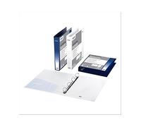 Favorit 100460456 - Raccoglitore con Tasca Personalizzabile 22 x 30 cm, 4 Anelli Tondi Diametro 15 mm, Blu