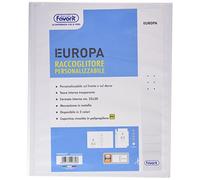 Favorit 100460457 - Raccoglitore con Tasca Personalizzabile 22 x 30 cm, 4 Anelli Tondi Diametro 20 mm, Bianco