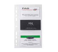 Favorit 100460569 Buste Ricambi per Portabiglietti da Visita con Anelli a 3 Posti