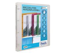 Favorit 100460713 - Raccoglitore Polipropilene Lumina 22 x 30 cm, Tasca Personalizzabile 4 Anelli Tondi Diametro 15 mm, Trasparente