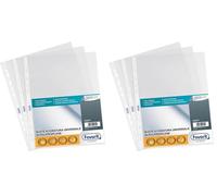 Favorit 179327 Buste Perforate, Buccia d'Arancia, Alto Spessore, 21 x 29.7 cm, 50 Pezzi, Trasparenti (Confezione da 2)