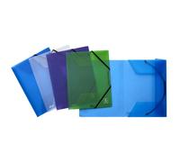 FAVORIT - 400067715 - Cartella 3 lembi con elastico angolare 2ndLife - 22 x 30 cm - dorso 3 cm - PP riciclato - mix 4 colori - Favorit - 77442 - Conf. da 4 Pz. - 400067715