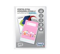 FAVORIT - 400090486 - Portalistini personalizzabile Premium - liscio - 22x30 cm - 60 buste - trasparente - Favorit - 80547 - Conf. da 1 Pz. - 400090486