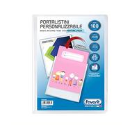 Favorit 400090488 - Portalistino Personalizzabile Premium, 100 Buste, Trasparente