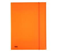 Favorit 400102282 Cartella 3 Lembi con Elastico, 24x33 cm, Arancione Fluo