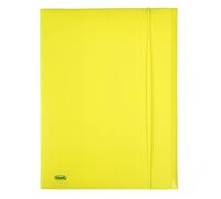 Favorit 400102283 Cartella 3 Lembi con Elastico, 24x33 cm, Giallo Fluo
