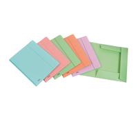 FAVORIT - 400115580 - Cartella 3 lembi con elastico Pastel - 24 x 33cm - dorso 1 cm - PP - colori assortiti - Favorit - 86566 - Conf. da 20 Pz. - 400115580