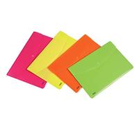 Favorit 400121105 Portadocumenti con bottone A4 linea Neon, confezione da 5 pz. colori assortiti fluo