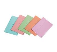 FAVORIT - 400121107 - Buste con bottone Pastel - A4 - colori assortiti - PP - Favorit - conf. 5 pezzi - 89353 - Conf. da 1 Pz. - 400121107