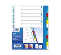 FAVORIT - 400132502 - Divisori Neutri a 12 tacche - PP - A4 maxi - colori assortiti - Favorit - 89341 - Conf. da 1 Pz. - 400132502
