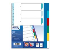 FAVORIT - 400132503 - Divisori Neutri a 6 tacche - PP - A4 maxi - colori assortiti - Favorit - 89339 - Conf. da 1 Pz. - 400132503
