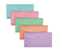 FAVORIT - 400151719 - Buste con bottone - PPL - 9,9 x 21 cm - colori assortiti Pastel - Favorit - conf. 5 pezzi - 94512 - Conf. da 1 Pz. - 400151719