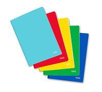 FAVORIT 400166481 cf.5 Quaderni A4, Copertina Monocolore, A Righe 1R, Carta 80g/Mq, rosso, giallo, blu, verde, turchese
