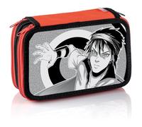 FAVORIT Astuccio 3 Scomparti con Stampe Manga, Corredato di Cancelleria Giotto e Fila, 20x13x7,5 cm