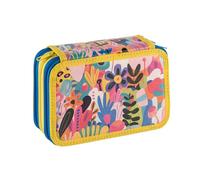 Favorit Astuccio 3 scomparti per la scuola, fornito di cancelleria, 20x13x7,5 cm, ART Giallo
