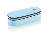 Favorit Astuccio Portapenne per la scuola, Ovale, 24 cm x 9.5 cm altezza 6 cm, con cerniera argentata, riempimento con prodotti Stabilo