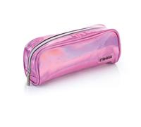 Favorit, Busta Glossy porta Trucco con cerniera, colore Rosa, ideale da borsetta, formato 22cm x 9cm x 6.5 cm