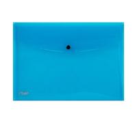 Favorit Buste Con Bottone Hawai, A4 Polipropilene, Blu, Finitura liscia, Confezione da 5 pezzi