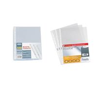 Favorit Buste Perforate, Lucide, Alto Spessore, 22 x 30 cm, 100 Pezzi, Trasparenti & Buste Trasparenti A4, 100 Pezzi, Finitura Buccia d'Arancia, Formato Interno 22 x 30 cm