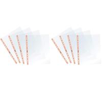 Favorit Buste Perforate, Lucide, Alto Spessore, 22 x 30 cm, 25 Pezzi, Trasparenti con Banda Colorata Arancione Pastello (Confezione da 2)