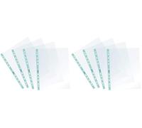 Favorit Buste Perforate, Lucide, Alto Spessore, 22 x 30 cm, 25 Pezzi, Trasparenti con Banda Colorata Azzurro Pastello (Confezione da 2)