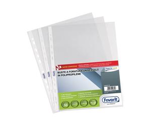 Favorit Buste Perforate, Lucide, Alto Spessore, 22 x 30 cm, 50 Pezzi, Trasparent