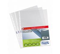 100 x Buste trasparenti forate per raccoglitore ad anelli A4 Lucide alto spessor